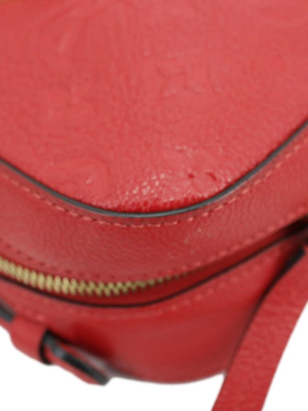 Louis Vuitton Saintonge Monogram Empreinte Leather Crossbody Bag Red - Picture 7 of 13